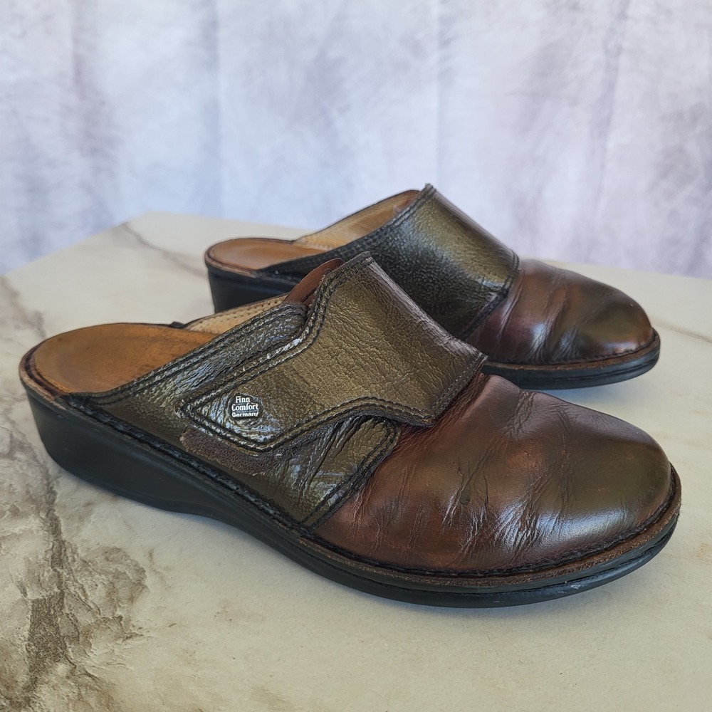Finn Comfort Amalfi Clogs Brown Women's Size 39/8.5